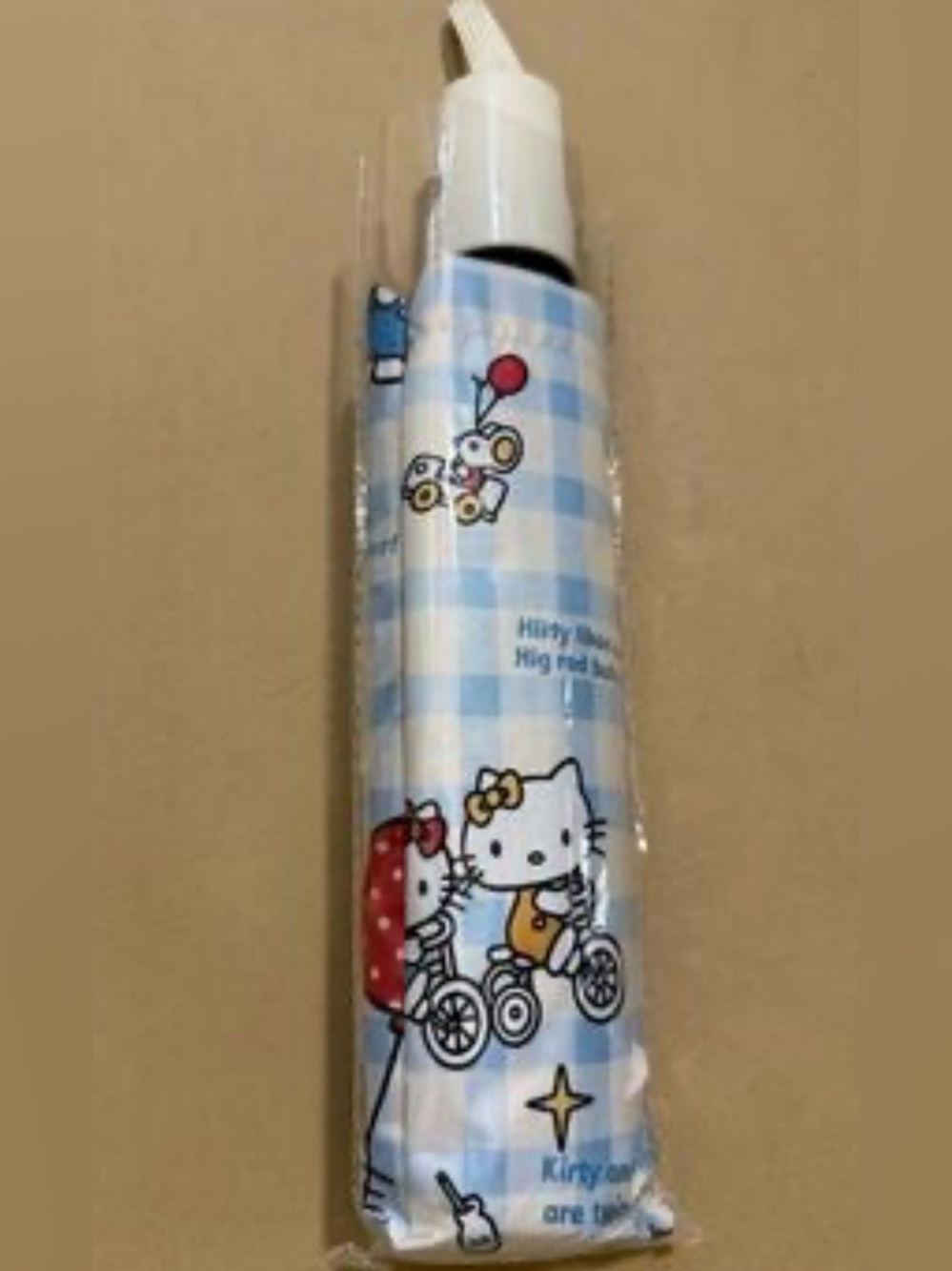 Hello Kitty Blue Check Foldable Umbrella